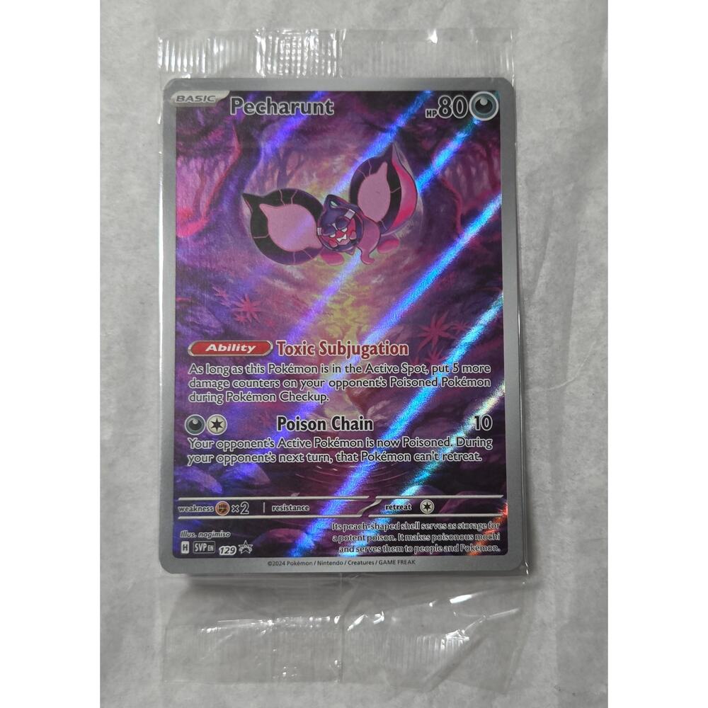 Pokemon Pecharunt Foil SVP-en-SV 129 Black Star Promo Card Factory Sealed 2024